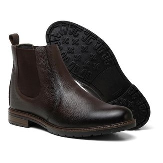 Bota Botina de Couro Masculina Chelsea Country Confortável Dia a Dia
