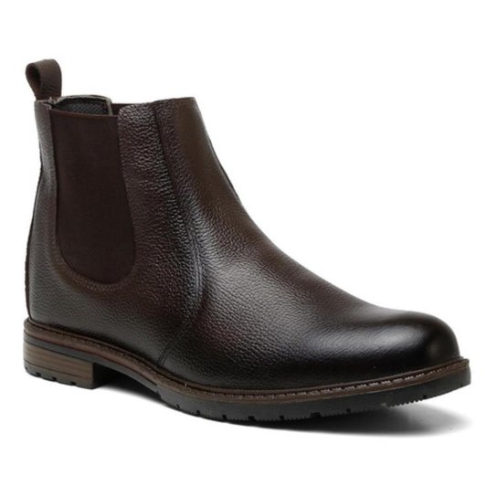 Bota Botina de Couro Masculina Chelsea Country Confortável Dia a Dia