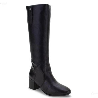Bota Bottero 347806 Moda Salto Medio Cano Longo Em Couro