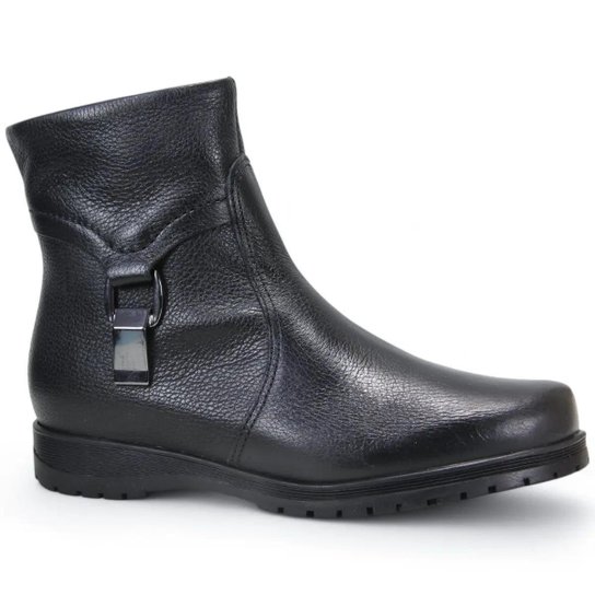 Bota Bottero Cano Baixo Couro Preto Detalhe Lateral 369202