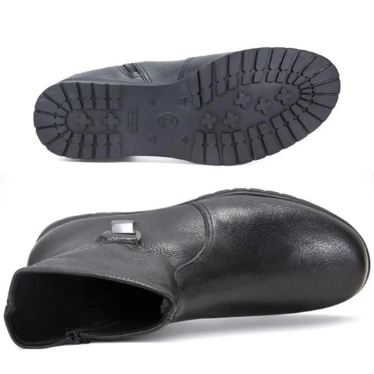 Bota Bottero Cano Baixo Couro Preto Detalhe Lateral 369202