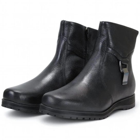 Bota Bottero Cano Baixo Couro Preto Detalhe Lateral 369202
