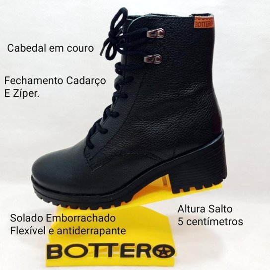 Bota Bottero Em Couro Lançamento Solado Emborrachado