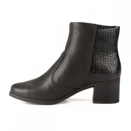 Bota Campesí Salto Bloco Cano Curto Feminina