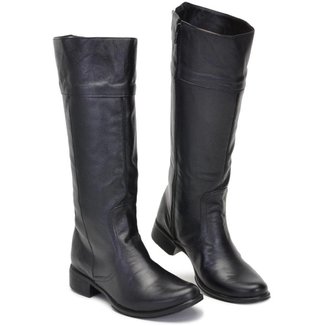 Bota cano alto femenina de couro legitimo cor 205