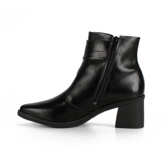 Bota Cano Curto Bico Fino Mississipi ME311 Feminina - Preta
