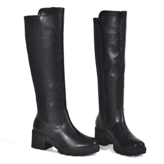 Bota Cano Longo Via Marte Salto Bloco Tratorado Feminino 001-003