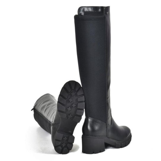 Bota Cano Longo Via Marte Salto Bloco Tratorado Feminino 001-003