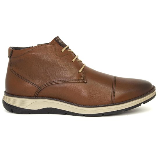 Bota Casual Ferracini 24h Fluence Couro Legítimo com Cadarço Palmilha Macia Confortável 5542-559