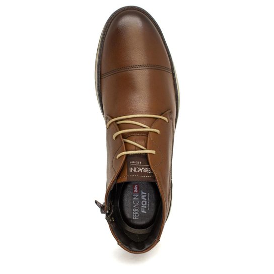 Bota Casual Ferracini 24h Fluence Couro Legítimo com Cadarço Palmilha Macia Confortável 5542-559