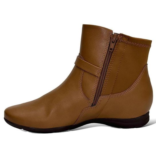 Bota Comfortflex Feminina Cano Curto 91304 Whisky