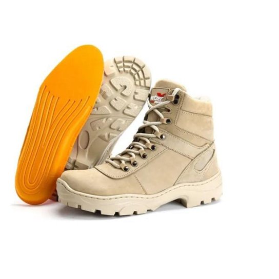 Bota Cotuno Militar Cano Curto Couro Legitimo