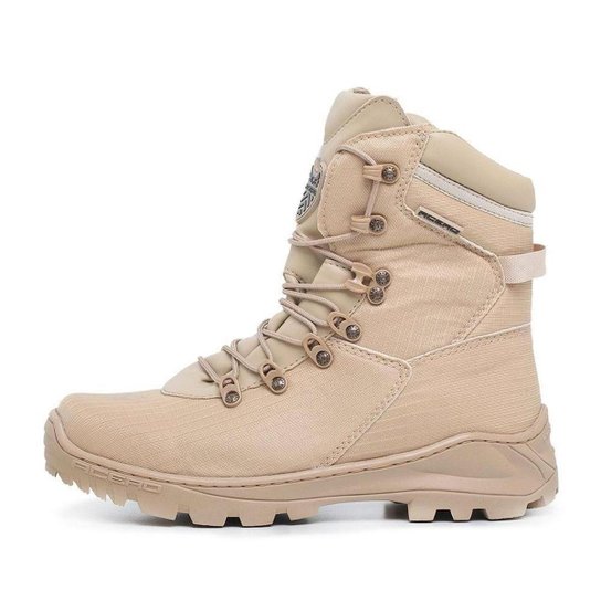 Bota Coturno Adventure Couro Militar Acero Cano Alto Conforto