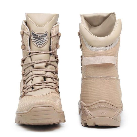 Bota Coturno Adventure Couro Militar Acero Cano Alto Conforto