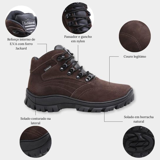 Bota Coturno Adventure Masculina 970 Tratorada Cano Baixo