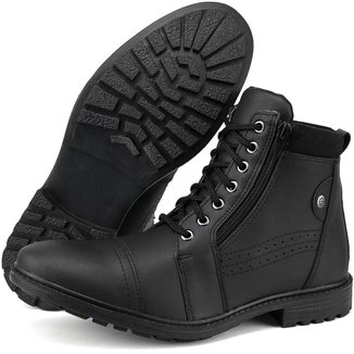 Bota Coturno Com Ziper Lateral Perfuros Masculino