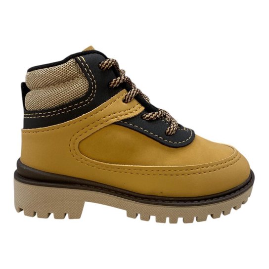 Bota Coturno Infantil Menino Molekinho Casual Tratorado 2144.233 Mostarda