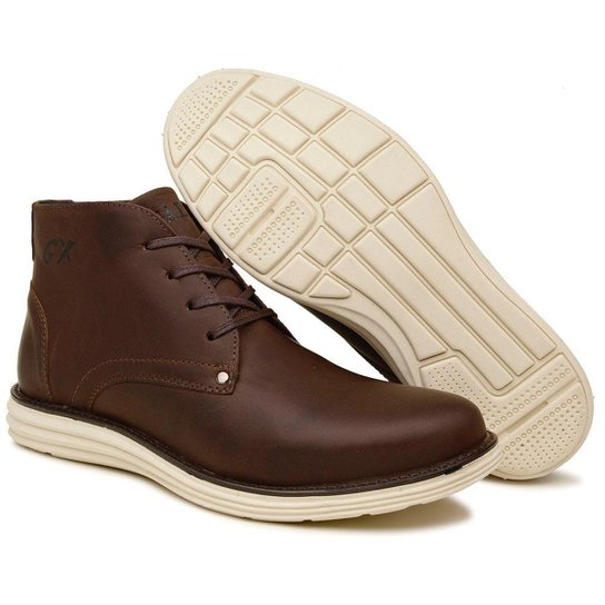 Bota Coturno Masculino em Couro Cano Curto Macio Confortável Moderno Casual