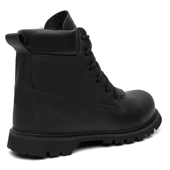 Bota Coturno Masculino em Couro Legítimo Resistente à Água