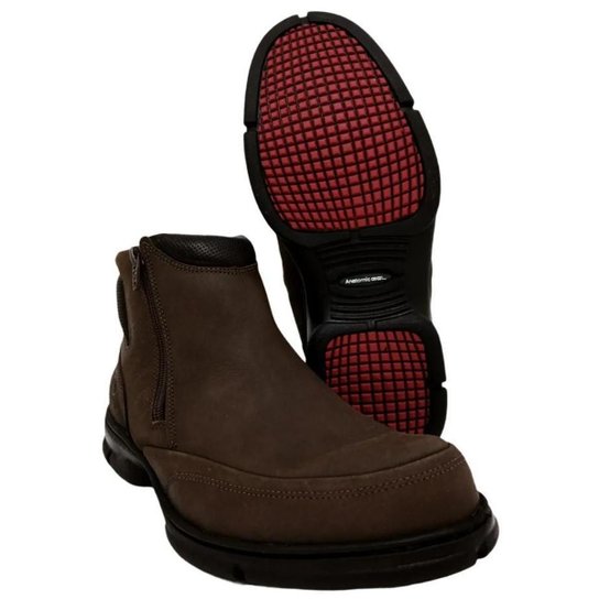 Bota Coturno Social Masculina Anatomic Gel T Moro Macio Com Elástico 7887