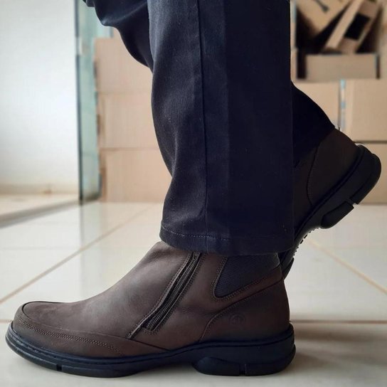 Bota Coturno Social Masculina Anatomic Gel T Moro Macio Com Elástico 7887
