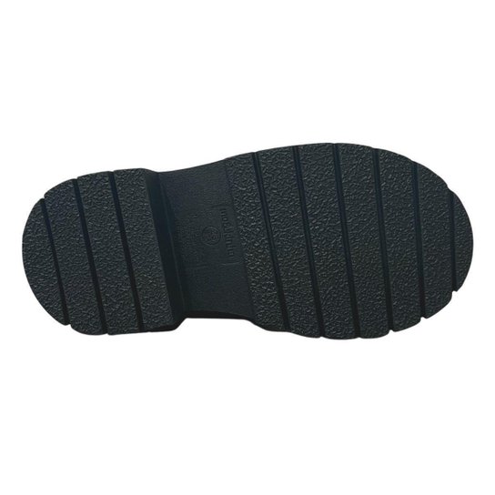 Bota Coturno Tratorada Fivela Infantil Menina Molekinha 2182.114 Preto