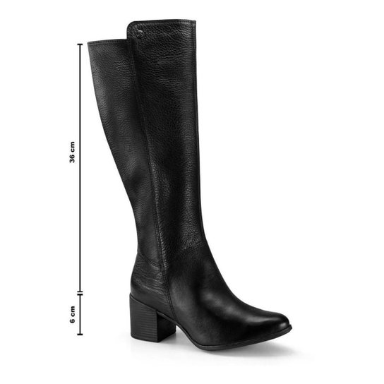 Bota Feminina Bottero Cano Longo Couro Preto 346903