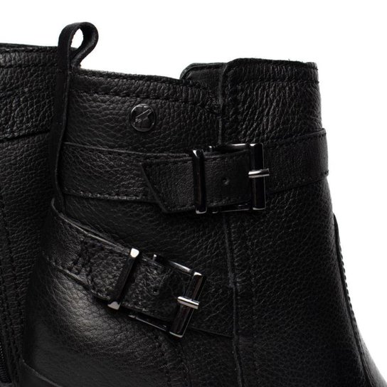 Bota Feminina Bottero de Couro Cano Curto Preto