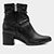 Bota feminina Bottero  em couro Burnish Preto - Preto