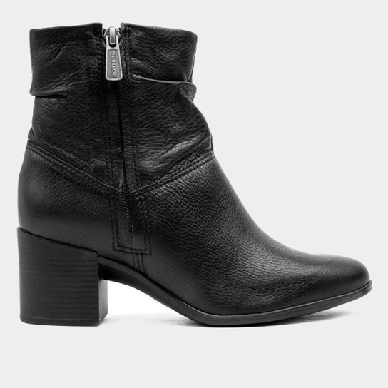 Bota feminina Bottero em couro Burnish Preto
