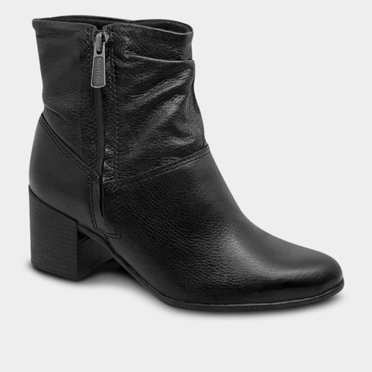 Bota feminina Bottero em couro Burnish Preto