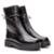Bota Feminina Cano Curto Tratorada Conforto Casual Em Couro - Preto