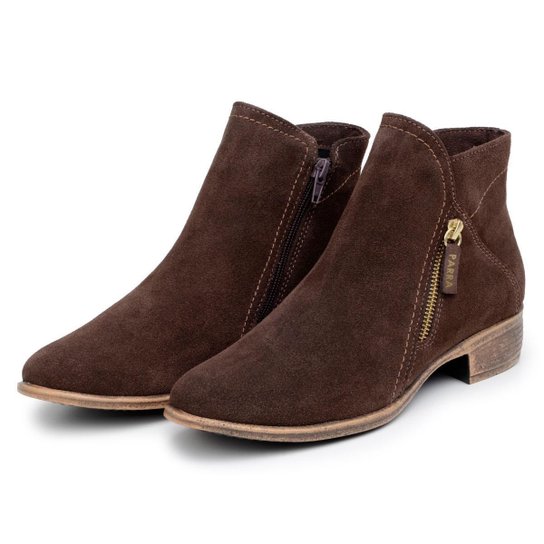 Bota Feminina Chelsea Cano Curto Couro Legítimo Com Ziper Original