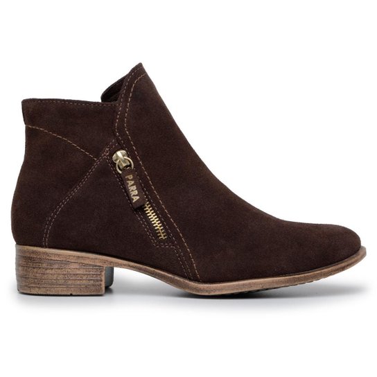 Bota Feminina Chelsea Cano Curto Couro Legítimo Com Ziper Original