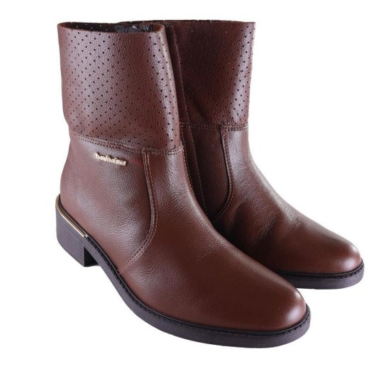 Bota Feminina Comfortflex Cano Médio 25-69302 Marrom