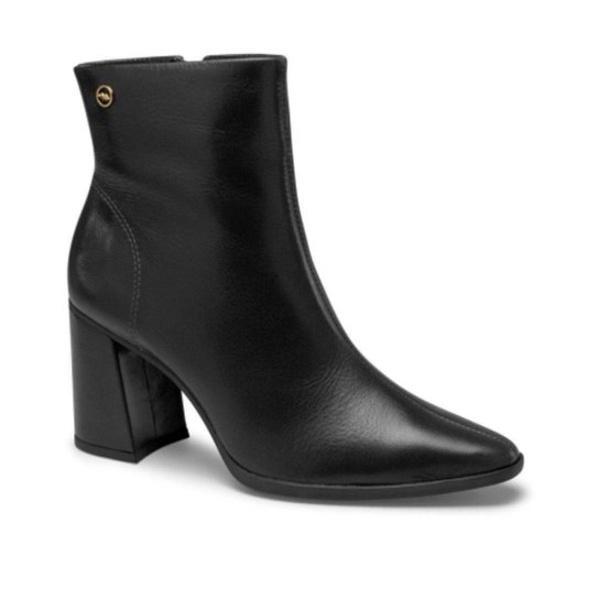 Bota Feminina Couro Cano Baixo Dakota - Preto
