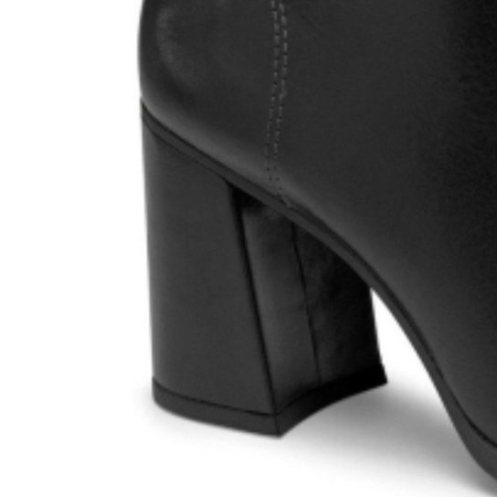 Bota Feminina Couro Cano Baixo Dakota - Preto