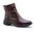 Bota Feminina Couro Cano Curto Zíper Lateral Casual Moderna - Marrom