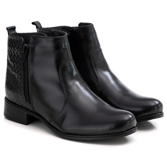 Bota Feminina Dahazzi Couro Legitimo Leve Conforto Moderna Cano Curto F252