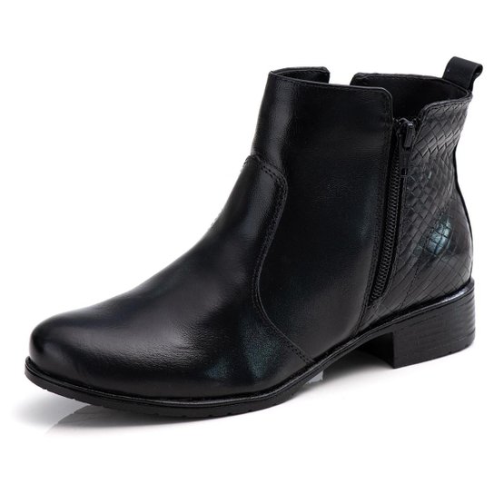 Bota Feminina Dahazzi Couro Legitimo Leve Conforto Moderna Cano Curto F252