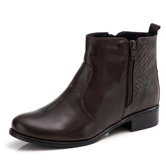 Bota Feminina Dahazzi Couro Legitimo Leve Conforto Moderna Cano Curto F252