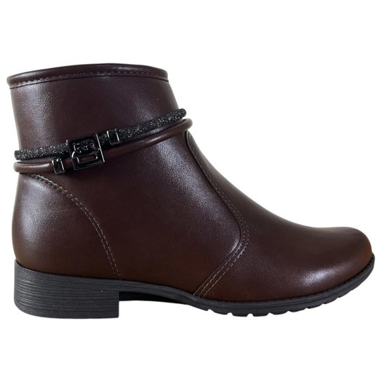 Bota Feminina Dakota Cano Curto Salto Baixo Com Ziper