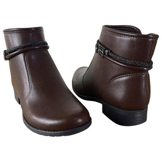 Bota Feminina Dakota Cano Curto Salto Baixo Com Ziper