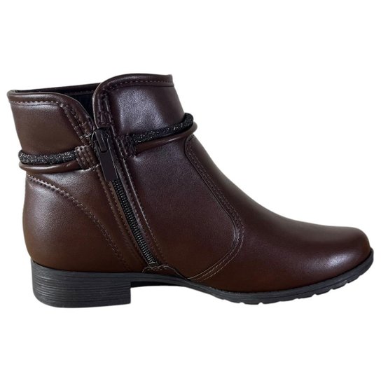 Bota Feminina Dakota Cano Curto Salto Baixo Com Ziper
