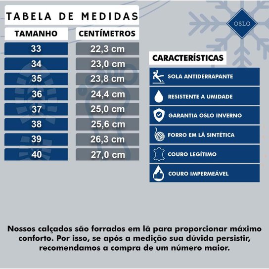 Bota Feminina Para Neve Em Couro Forrada Com La E Impermeavel - Oslo Siena Preta