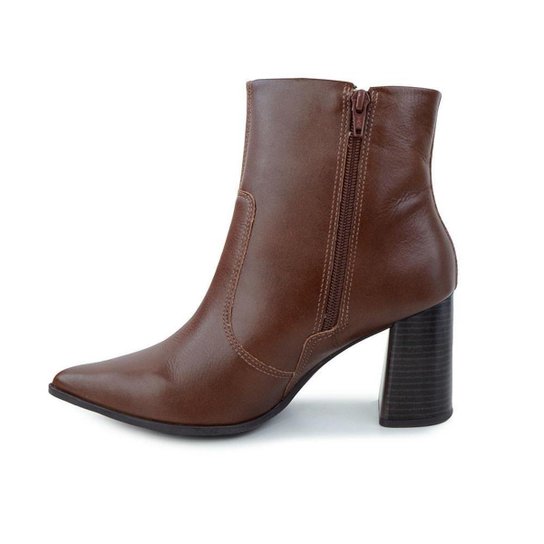 Bota Feminina Ramarim Cano Baixo Soft Sela Marrom - 2468101