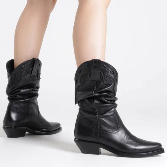 Bota Feminina Schutz Western Black