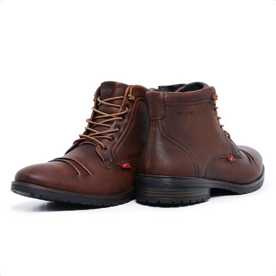 Bota Ferracini Casual Masculina em Couro Premium Marrom 9622665M