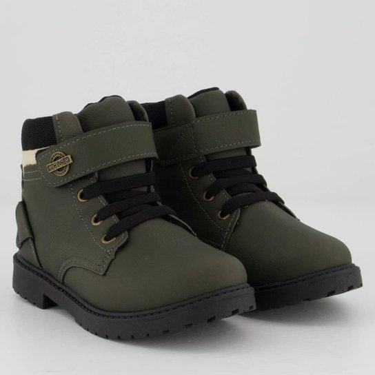 Bota Klin Rock Mini Verde e Preto