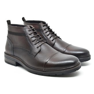 Bota Masculina Democrata Astro Couro Cadarço Garage Confortável 301102